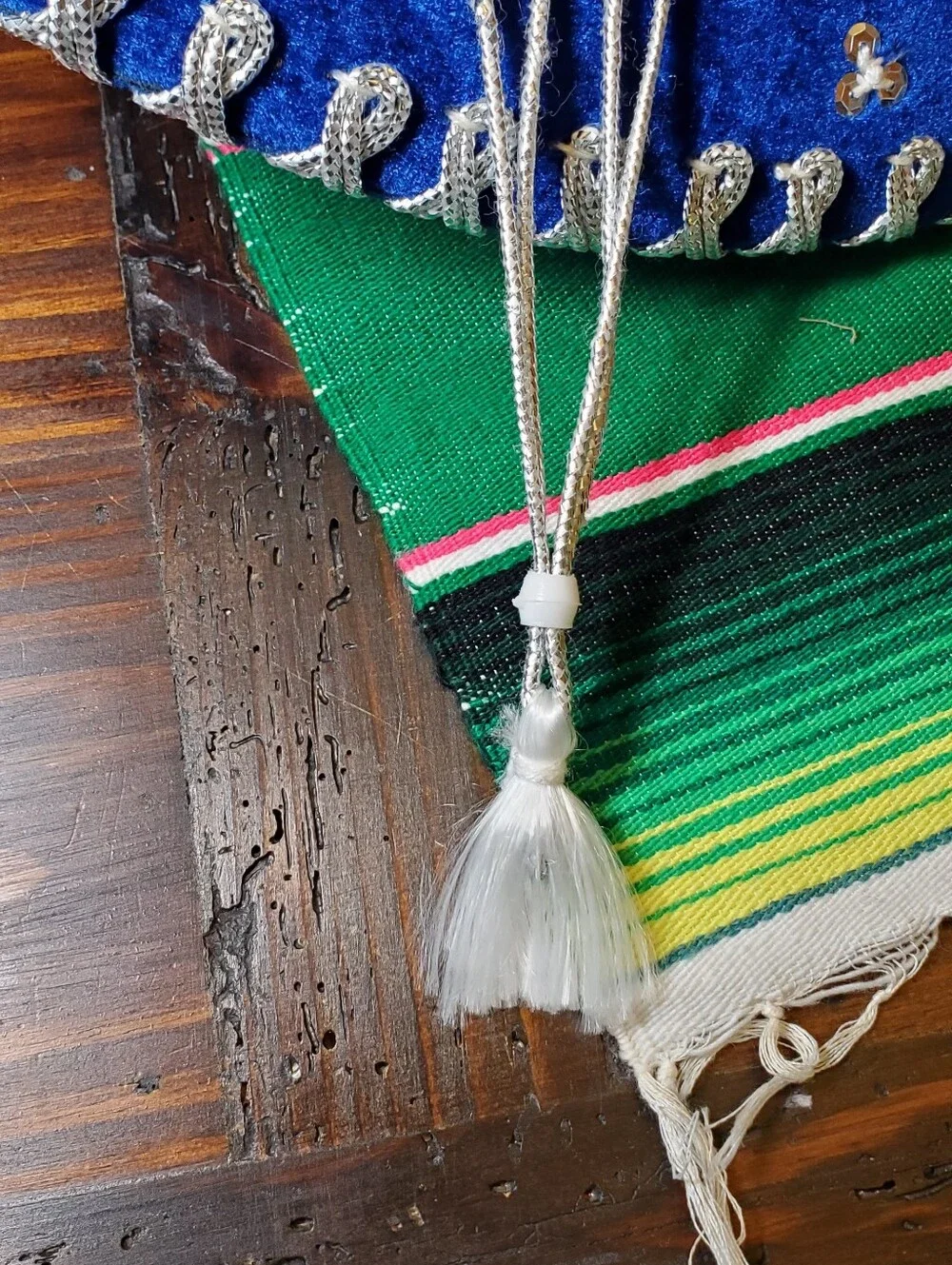 Blue Youth Sized Embroidered Mexican Sombrero Hat and Serape